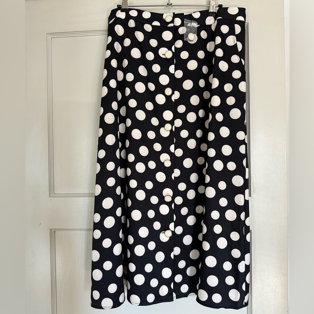 Polka Dot Midi Skirt